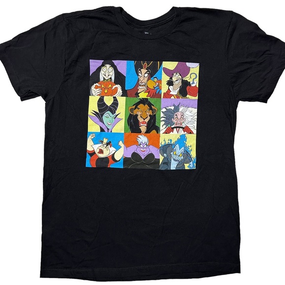 Disney Other - Disney Villains Collage Graphic T-Shirt Black Unisex Sz L